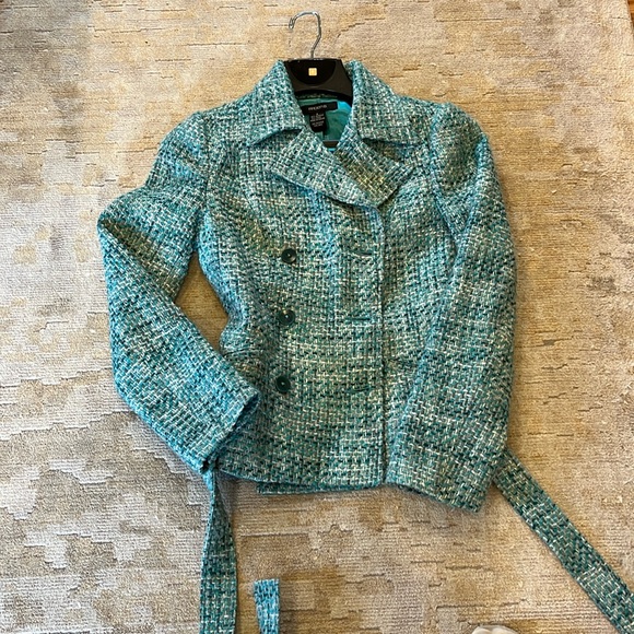 Arden B. Tweed short belted jacket in acrylic and wool.  Like new! Lined - Picture 3 of 7